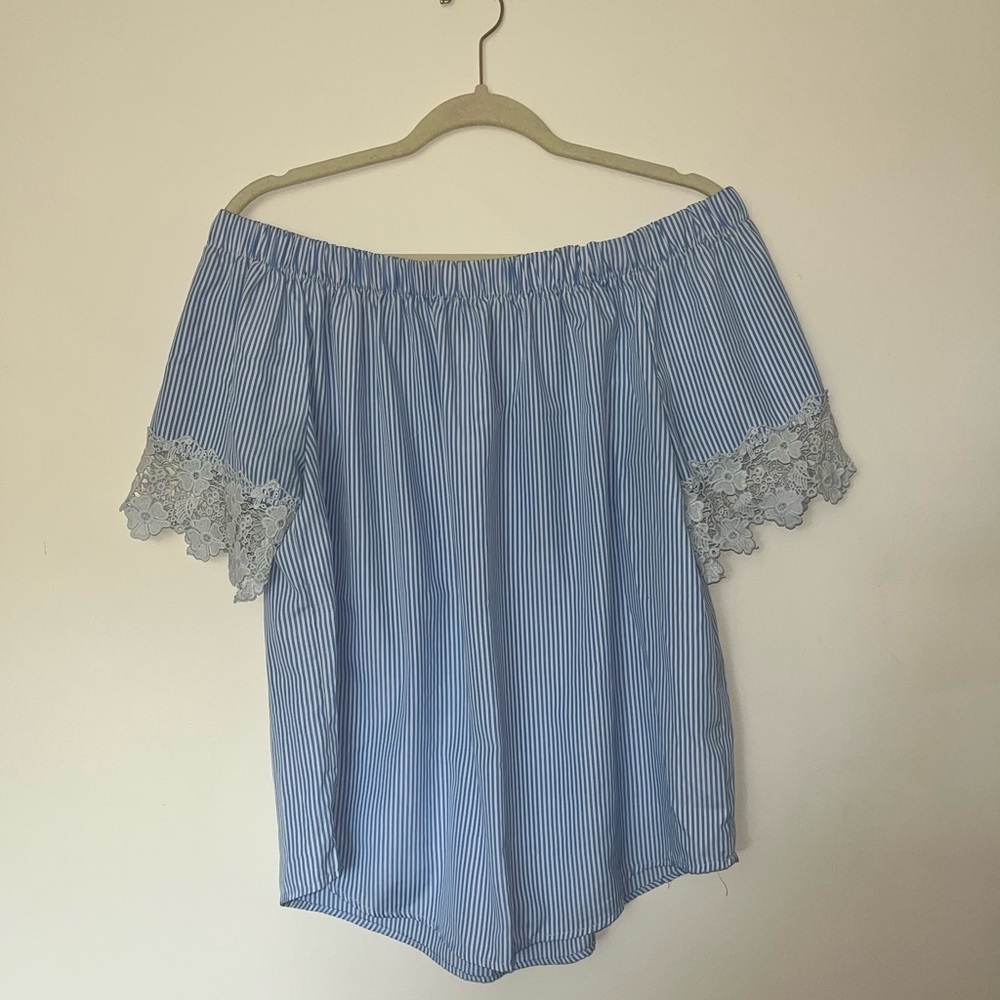 Kontrol Contemporary Striped Off the Shoulder Top - Picture 5 of 8